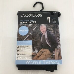 Cuddl Duds Performance Baselayer Waffle Thermal Pants Men's S (28-30) Black NEW